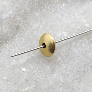 18k Gold Handmade Bead Size 3X7MM, 18k Gold Round Plain Bead Cap, 18k Gold Bead Finding, KC1134