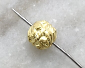 18K Yellow Gold Round Ball Spacer Bead Finding | 10x11mm Size | Premium Quality Gold Spacer Finding | DIY Jewelry Supplies | KC1695