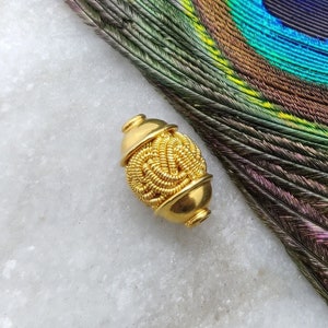 14x8,5 mm massive 18K Gold Tube Zwischenperlen | Handmade 18K Gelbgold Spacer Zubehör für Schmuck | KC1696