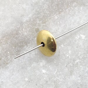 Perle d'espacement faite main en or 18 carats, taille du capuchon de perle ronde unie en or 18 carats 3 x 9 mm, résultat de perle d'espacement en or, KC1135