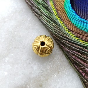 10MM 18k Gold Spacer Beads Finding | 18k Yellow Gold Beads Charm | 18K Solid Gold Spacer Round Beads Finding Jewelry | KC1705