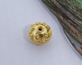 8mm Handmade Fine 18k Solid Yellow Gold Beads Ball Spacer Beads