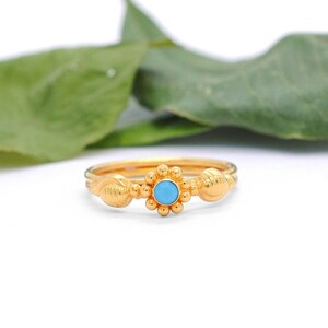 Fine 18k Solid Gold Wedding Engagement Ring Jewelry, 18k Gold Handmade Designer Ring, Flower Gold Ring Jewelry-IN STOCK, KCR1018
