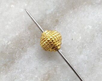 18k Solid Yellow Gold Fancy Rondelle Spacer Findings Beads