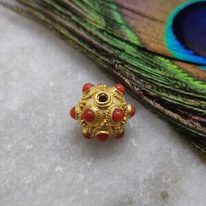 18k Gold Coral Bead Finding Komponenten, 10 mm Gold Coral Spacer Perlen Komponenten, 18k Gold Komponenten für die Herstellung von Schmuck, KC1215