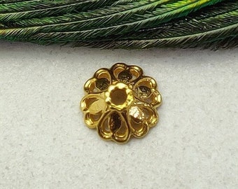 Hartvorm Gesneden 7X3MM 18k Gouden Kralen Cap Charm Kralen Voor Sieraden | KC2116