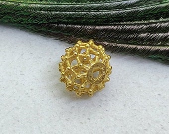 Design Handmade 18k Yellow Gold Spacer Beads Finding Jewelry Size 5X6mm