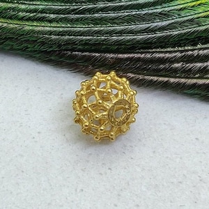 Unique Design Handmade 18k Yellow Gold Spacer Beads Finding Jewelry Size 5X6mm | KC1461