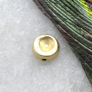 18K Yellow Gold Rondelle Spacer Bead Finding | Handmade Gold Rondelle Bead Size 4X6MM | KC1142