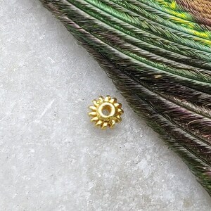 18k Gold Round Wheel Spacer Beads Size 2X4mm, 18k Gold Spacer Beads, For Making Women Jewelry, Sold as a pack of 2, KC1317