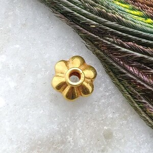 7 x 5 mm perles d'espacement en forme de pastèque en or massif 18 carats | Perles en or 18 carats | KC1716