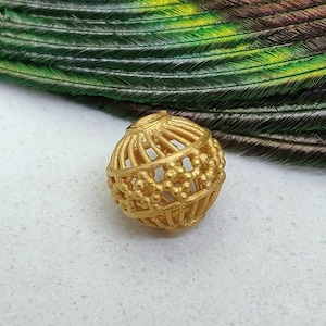 7.50 mm 18k Goldfiligrane Kugelperle | Handmade Schmuck finden