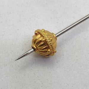 Yellow Gold Beads Finding | 9X8MM 18K Gold Ball Spacer Beads For Making Jewelry | 18k Gold Spacer Beads | KC1940