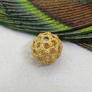 AU750 Solid Gold Bead 9mm Ball Bead In 18k Gold Finding • 18K Yellow Gold Bead • Spacer Beads DIY Jewelry Findings • KC1425