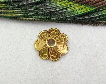 18k Gold Flower Cap Beads, 9X3 MM Spacer Finding