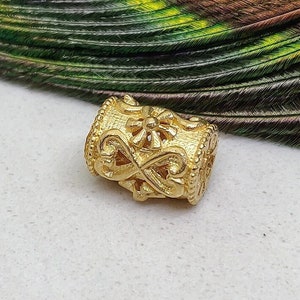 750er Gelbgold - Vintage Muster Perlen - Runde Spacer - Barrel Spacer Beads - Armband Beads - DIY Schmuck Zubehör | KC1435