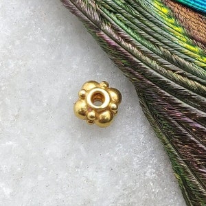 18k Yellow Gold Wheel Spacer Bead Size 4X5mm Finding For Jewelry Making | KC1146