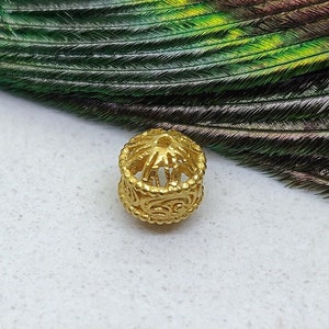 18k Solid Yellow Gold Tube Style Spacer Beads Finding For Women Jewelry Making | 6mm Spacer Beads Finding | KC1465