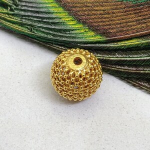 10mm 18k Gold Spacer Bead Ball Finding  • 18K Yellow Gold Spike Bead • Spacer Beads DIY Jewelry Findings • KC1424