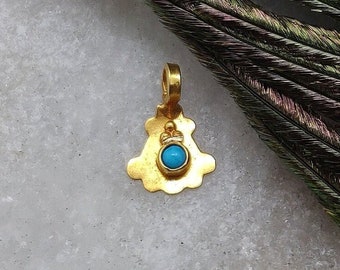 18k Yellow Gold Pendant Charm • Vintage Handmade Jewelry Finding