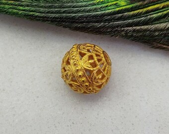 Espaciadores de cuentas de oro macizo de 18k de 9x8 para joyería DIY