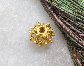 18k Yellow Gold Rondelle Bead | 7mm Spacer Bead Finding