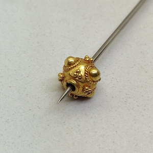18k Gold Bead Charm For Making Jewelry | 9X7mm Size 18k Gold Spacer Bead Finding | KC1964