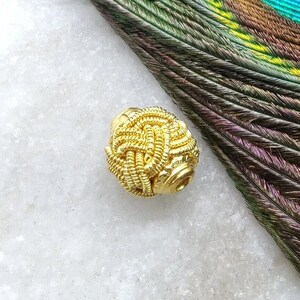 Gold Spacer Bead Finding | 18k Yellow Gold Drum Spacer Bead | KC1694