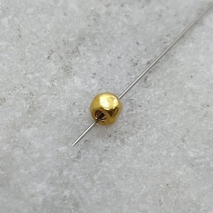 18k Yellow Gold Bead Ball Finding, 18k Gold Faceted Bead Size 3mm, 18k Gold Faceted Bead, Sold as a pack of 5, KC1325
