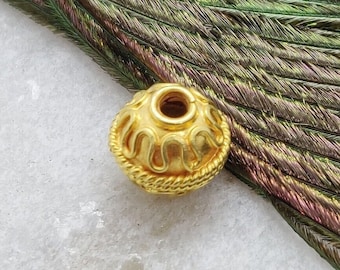 18k Yellow Gold Ball Spacer Bead | DIY Bracelet Charm Finding