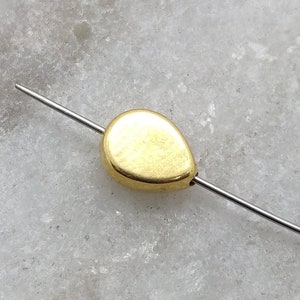 18k Yellow Gold Pear Shape Spacer Bead | 3X6X9MM Spacer Pear Shape Bead Finding | KC1136