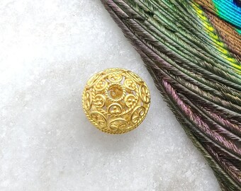 10mm 18k Gold Rondelle Beads Connector Findings Jewelry, Solid Gold Charm Spacer