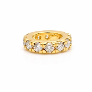 14 Karat Massivgold, Naturdiamant, Eternity-Rondelle, Zwischenstück, 5 mm