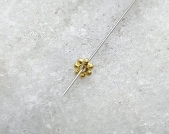 18k Gold Daisy Spacer Beads (Pack of 2), 5mm Jewelry Finding