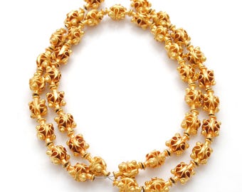 18K Gold Spacer Beads, Antique Gold Jewelry Spacers, DIY Bracelet & Necklace Supplies