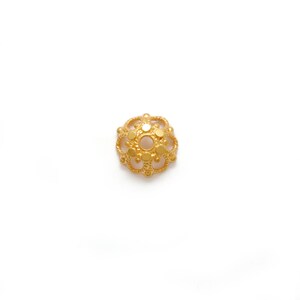 18k Vintage Gold Anhänger | 4 x 10 mm Blumenkappe Spacer Perlen finden für Schmuckherstellung | KC1298