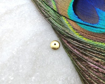Handmade 18K Gold Rondelle Spacer Beads, Nepalese Jewelry Supplies 2x5MM