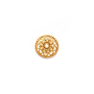 18k Gold Cap Perlenanhänger | 2 x 13 MM Massivgold Spacer Cap Perlen | KC1282