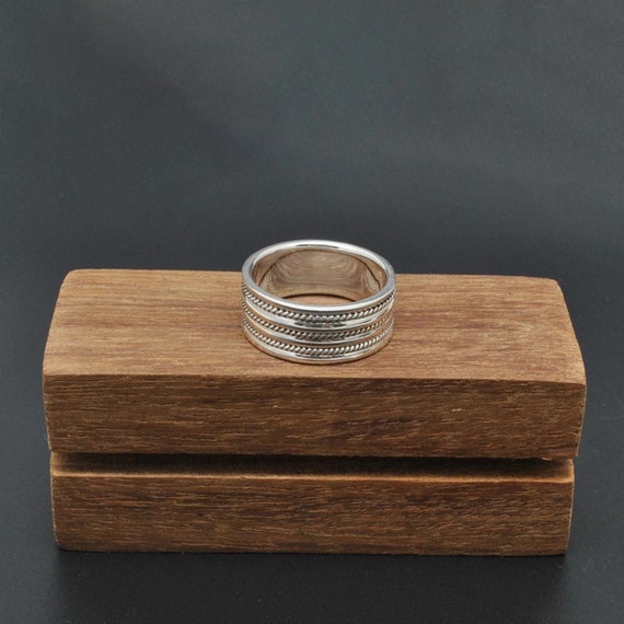 Handmade Sterling Silver Wedding Band Ring - Unisex Size 9 - Etsy
