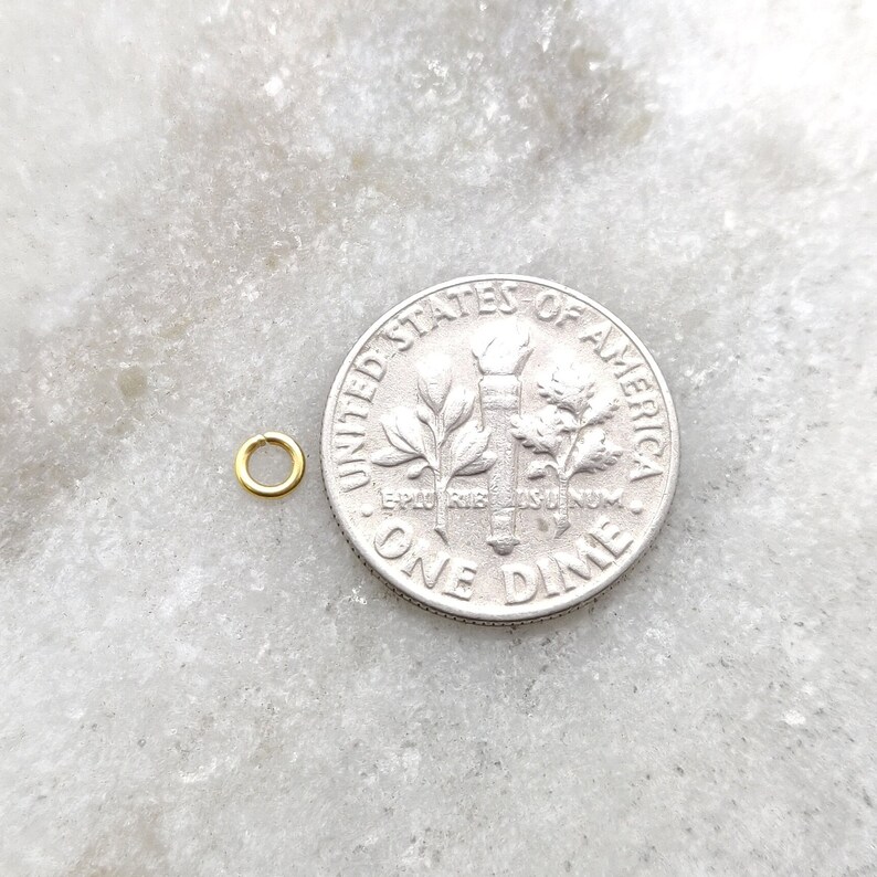 18k Gold Jump Ring Beads, 18k Solid Gold Jump Ring Size 3MM, Sold as a