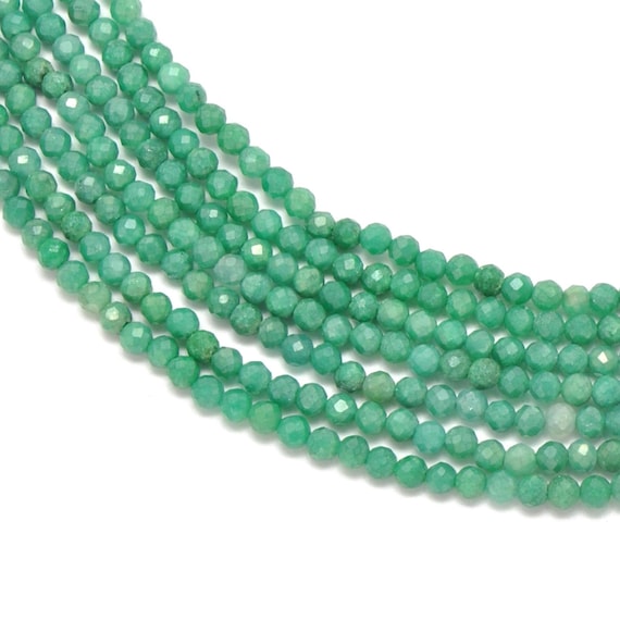 Green Moonstone Faceted Beads Inch Strand