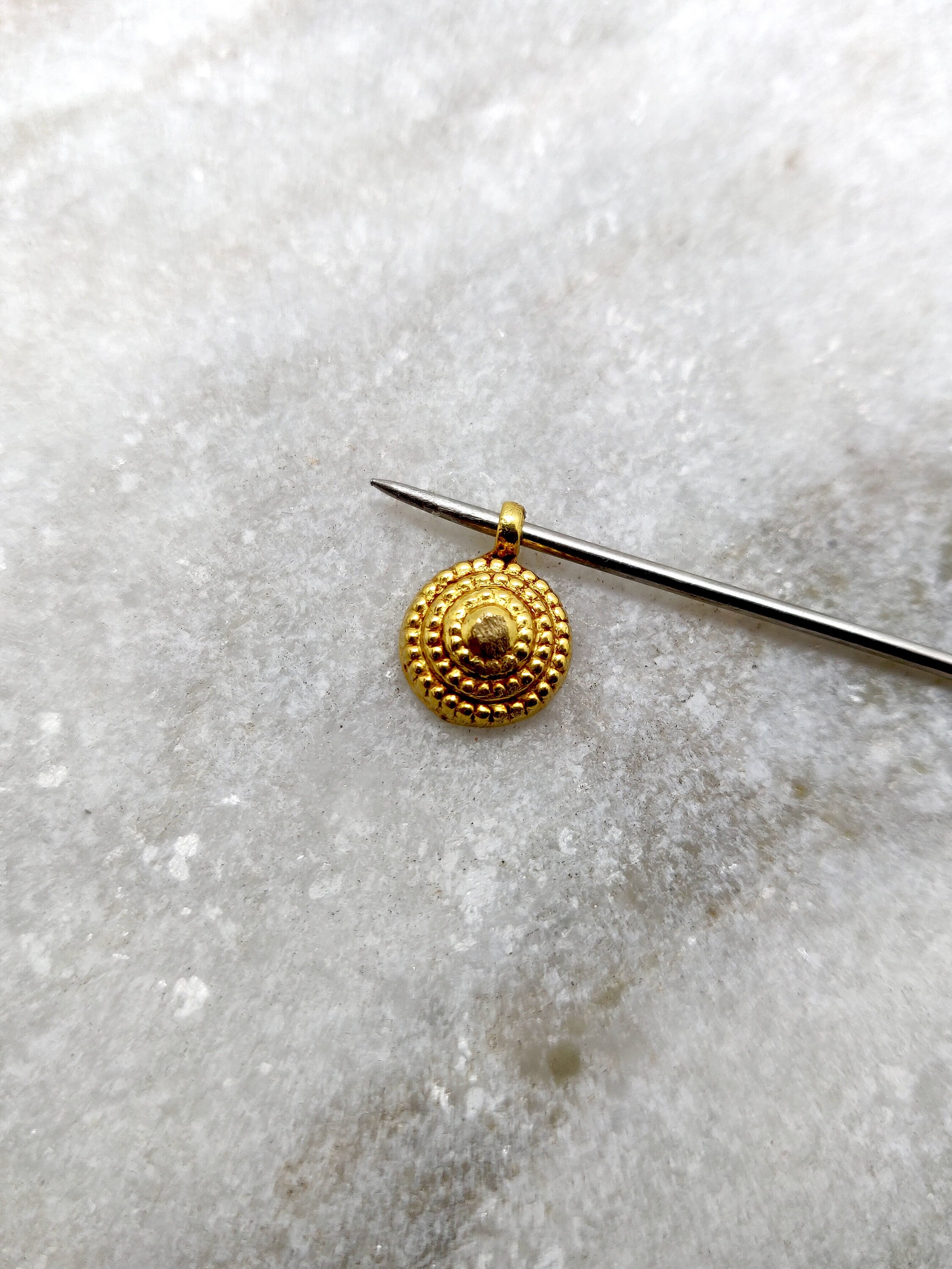 18k solid gold charm 4x8mm gold pendant charm Solid 18 Etsy