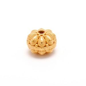 18k Yellow Gold Spacer Bead Finding | 18k Gold Round Spacer Bead Finding | 12X9MM Size Gold Spacer Bead Finding | KC1961