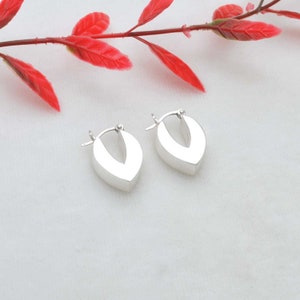 Handmade Sterling Silver Hoop Earring, Plain Hoop Silver Earring, Women Gift Her Jewelry, Unisex Antique Hoop Earring, Valentine&#39;s Day Gift