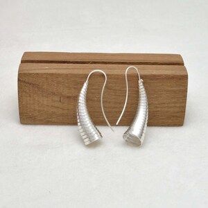 Hammered Sterling Silver Tribal Cone Earrings: Boho Dangle Jewelry