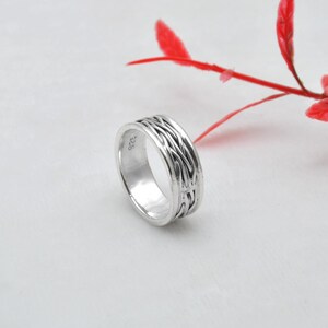 Sterling Silver Ring Size 7.5 Band Best Gift Hammered oxidized sterling silver Ring / Wedding Band / Personalized Ring