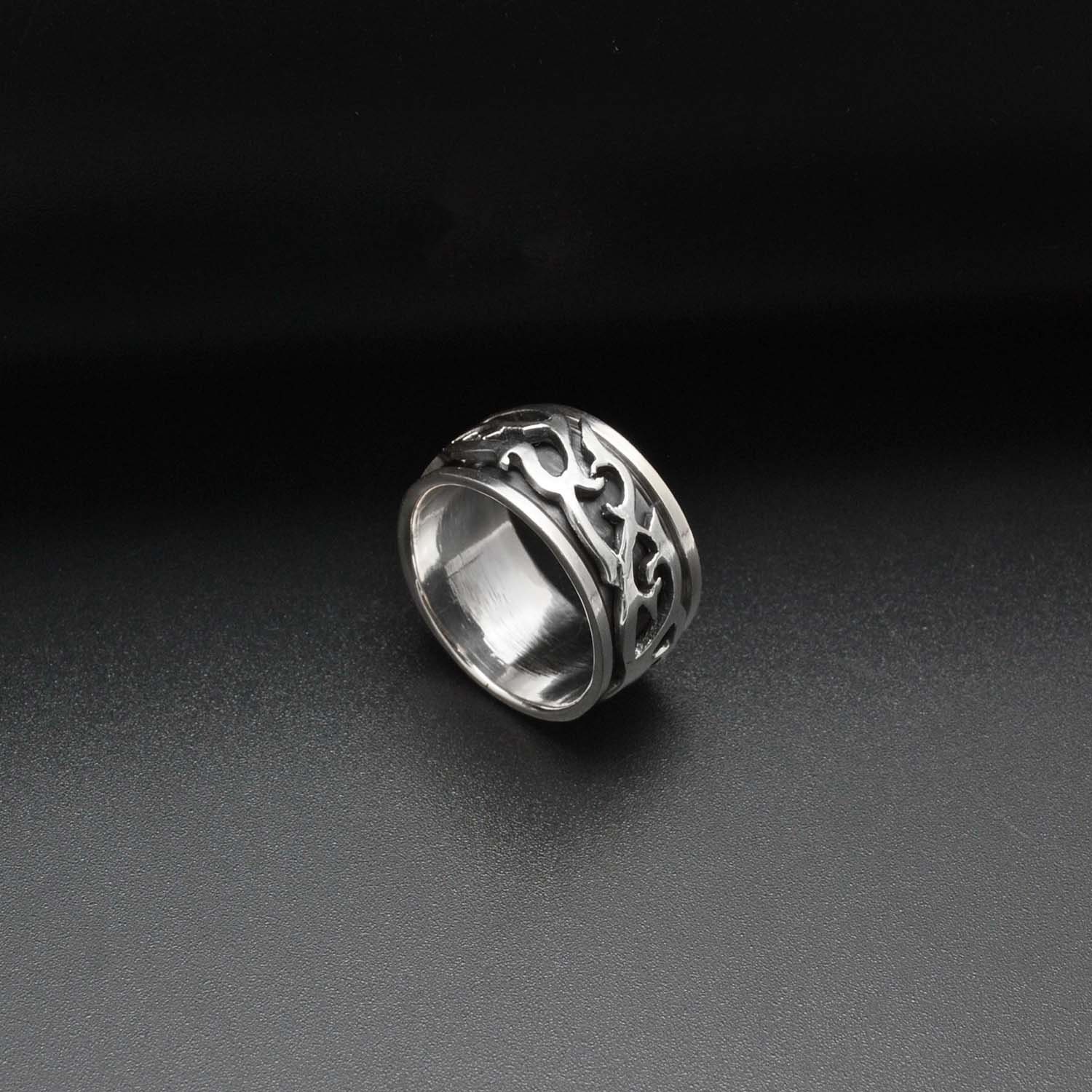 Handmade Sterling Silver Fox Ring - Animal Band Jewelry, Size 10