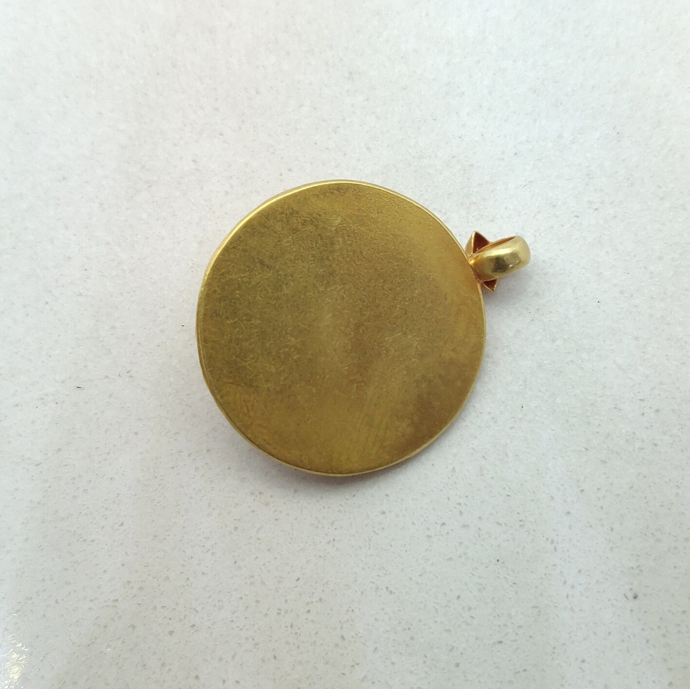 18k Solid Gold Pendant With Emerald Color Stone 18k Gold Etsy UK