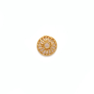 Handmade 18k Gold Perlenkappe Anhänger | 2 x 8 mm Solid Gold Spacer Perlen finden für Schmuck machen | KC1290