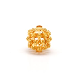 Handgefertigte 18k Gelbgold Spacer Perle - 12 mm